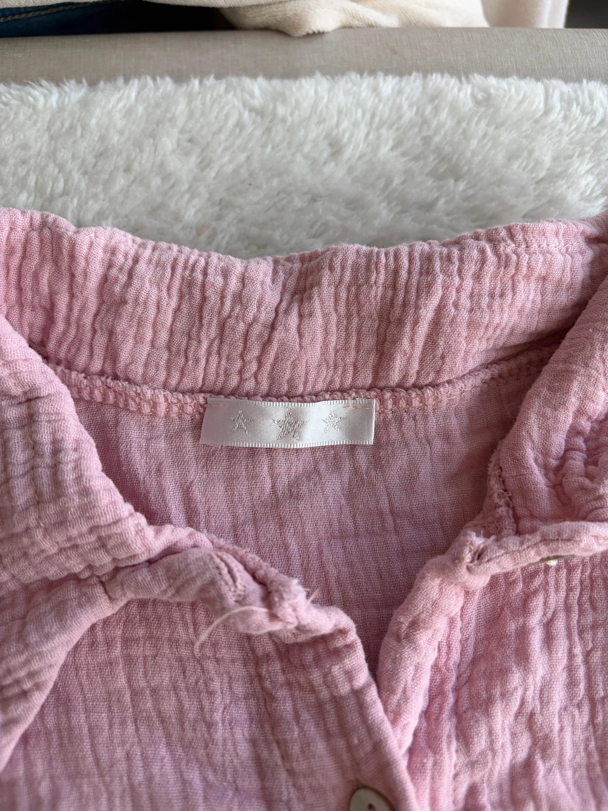 Pink oversized shirt with sequin print on the back – photo 2
